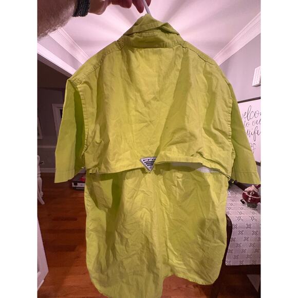 Columbia PFG Men’s Short Sleeve Fishing Shirt – Neon Yellow – Size XL - Picture 6 of 6